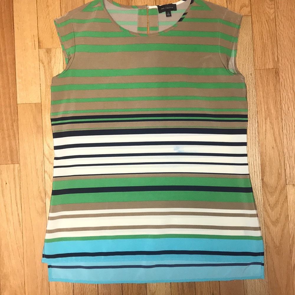 The Limited Shell Top Tank Striped Small Tan